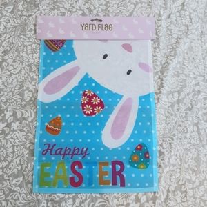 New Easter Bunny Outdoor Polka Dot Spring Blue Garden Flag Happy Easter (A-1)